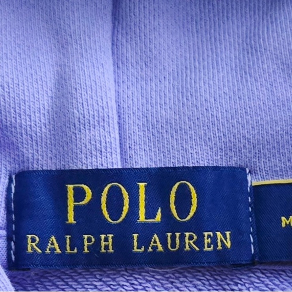 Polo Ralph Lauren Hooded Sweatshirt Men’s Size Medium Pastel Purple - Picture 4 of 8